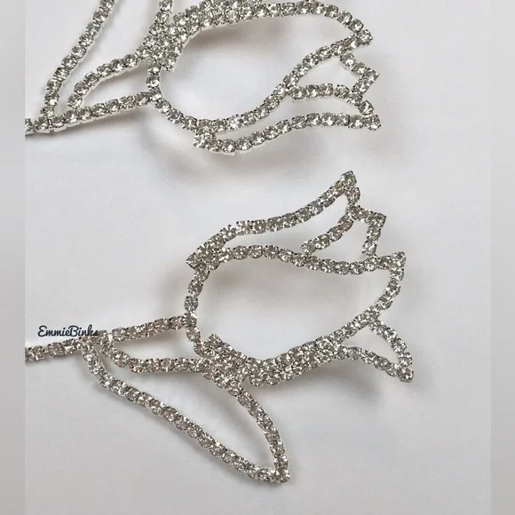 New For Love and Lemons Rhinestone Tulip Statement Earrings - Picture 3 of 11